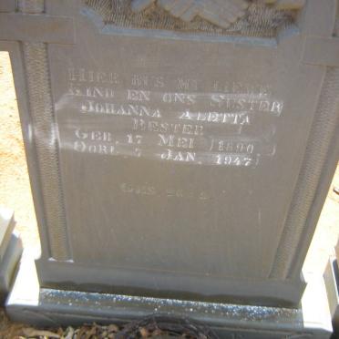BESTER Johanna Aletta 1890-1947
