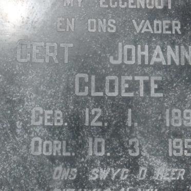 CLOETE Gert Johannes 1894-1952