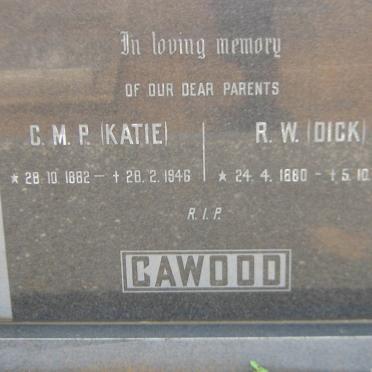 CAWOOD R.W. 1880-1972 &amp; C.M.P. 1882-1946