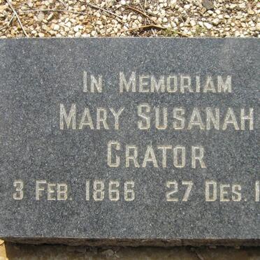 CRATOR Mary Susanah 1866-1960