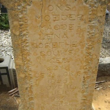 GOUWS Magdelena Dorethea nee V. ZYL 1855-1937