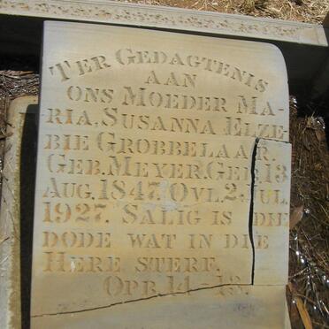 GROBBELAAR Maria Susanna Elzebie nee MEYER 1847-1927