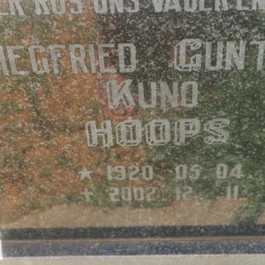 HOOPS Siegfried Gunther Kuno 1920-2002