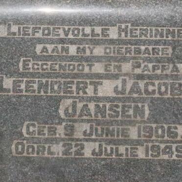 JANSEN Leendert Jacobus 1906-1949