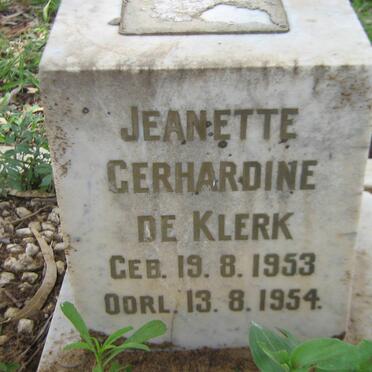 KLERK Jeanette Gerhardine, de 1953-1954
