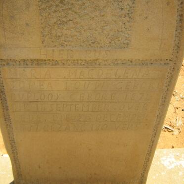 LOUW Maria Magdelena Sopea nee DU PLOOY 1872-1937