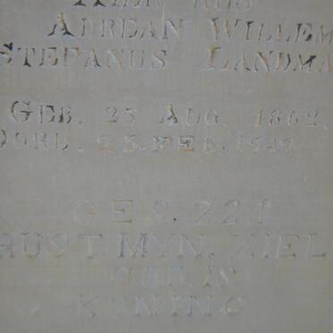 LANDMAN Adrean Willem Stefanus 1862-1949