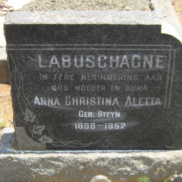 LABUSCHAGNE Anna Christina Aletta nee STEYN 1898-1952