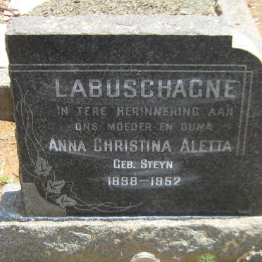 LABUSCHAGNE Anna Christina Aletta nee STEYN 1898-1952