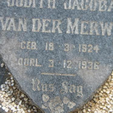 MERWE Judith Jacoba, van der 1924-1936