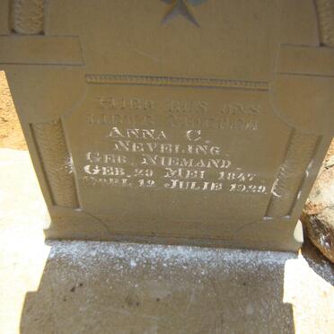 NEVELING Anna C. nee NIEMAND 1847-1929