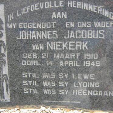 NIEKERK Johannes Jacobus, van 1910-1949