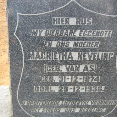 NEVELING Magrietha nee VAN AS 1874-1936