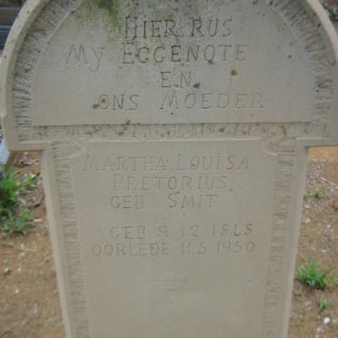PRETORIUS Martha Louisa nee SMIT 1868-1950