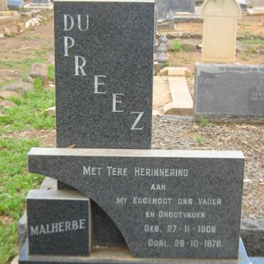 PREEZ Malherbe, du 1908-1976