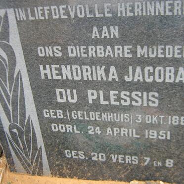 PLESSIS Hendrika Jacoba, du nee GELDENHUIS 1886-1951