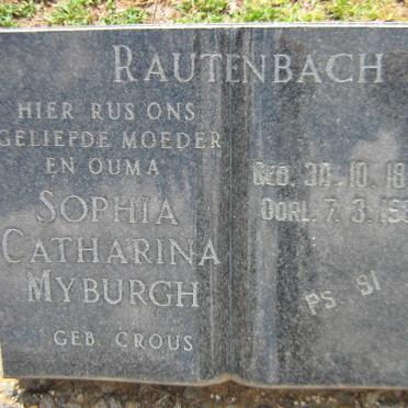 RAUTENBACH Sophia Catharina Myburgh nee CROUS 1918-1983