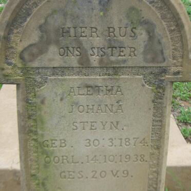 STEYN Aletha Johana 1874-1938