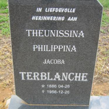 TERBLANCHE Theunissina Philippina Jacoba 1886-1956