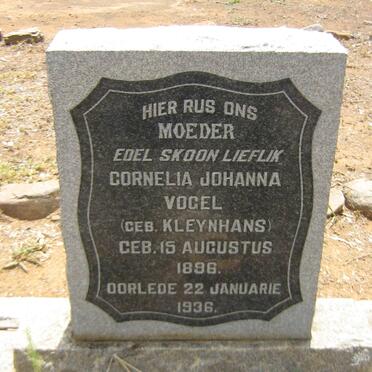 VOGEL Cornelia Johanna nee KLEYNHANS 1896-1936