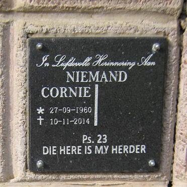 NIEMAND Cornie 1960-2014