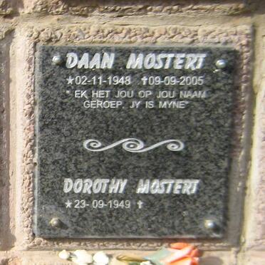 MOSTERT Daan 1948-2005 &amp; Dorothy 1949-