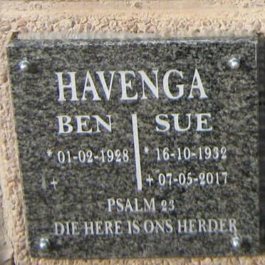 HAVENGA Ben 1928- &amp; Sue 1932-2017