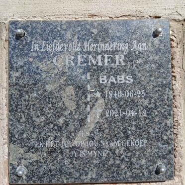 CREMER Babs 1940-2021