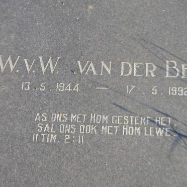 BERG W.v.W., van der 1944-1992