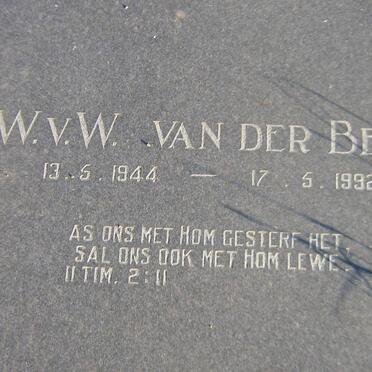 BERG W.v.W., van der 1944-1992