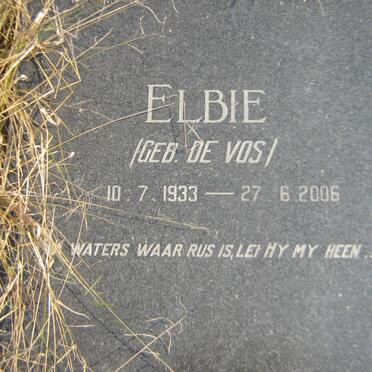 BOSMAN Nicolaas Jacobus 1930-1985 &amp; Elbie DE VOS 1933-2006