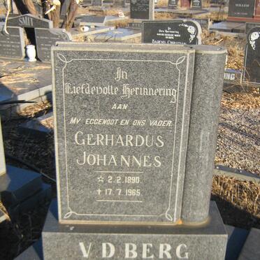 BERG Gerhardus Johannes, v.d. 1890-1965