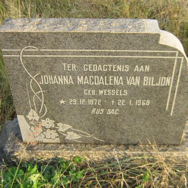 BILJON Johanna Magdalena, van nee WESSELS 1872-1968