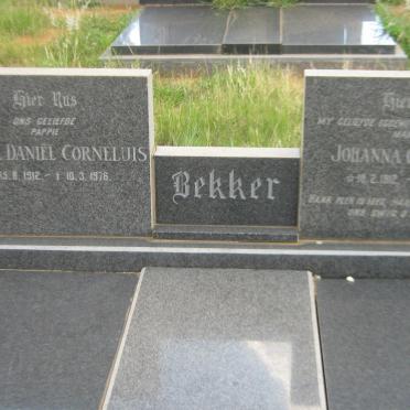 BEKKER Michiel Daniël Corneluis 1912-1976 &amp; Johanna Christina 1912-1969
