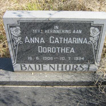 BADENHORST Anna Catharina Dorothea 1906-1994