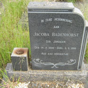 BADENHORST Jacoba nee JORDAAN 1908-1956