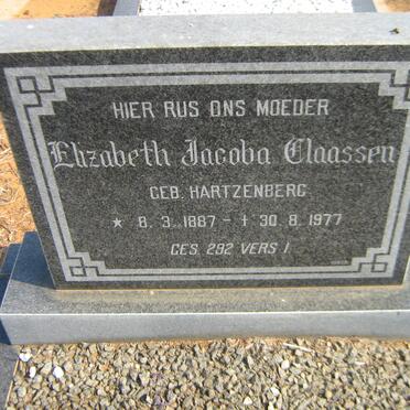 CLAASSEN Elizabeth Jacoba nee HARTZENBERG 1887-1977