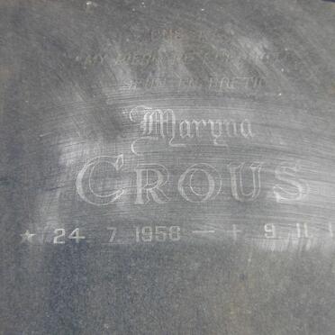 CROUS Maryna nee BURGER 1958-1989 :: CROUS Andre
