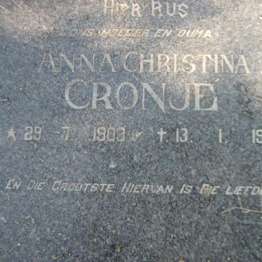 CRONJE Anna Christina 1903-1982