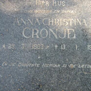 CRONJE Anna Christina 1903-1982