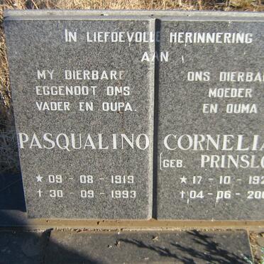 DISOTTO Pasqualino 1919-1993 &amp; Cornelia PRINSLOO 1927-2001