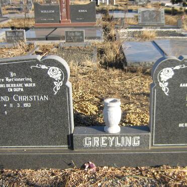 GREYLING Barend Christian 1913- &amp; Hilda May BOTHA 1917-1992