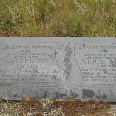 GROBBELAAR Gottfried Jacob 1874-1961 &amp; Alice Maria KING 1885-1973