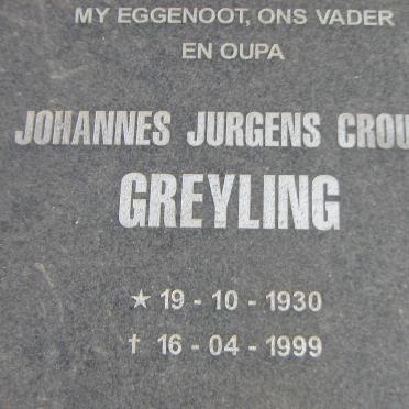 GREYLING Johannes Jurgens Crouse 1930-1999