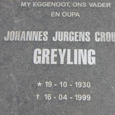 GREYLING Johannes Jurgens Crouse 1930-1999