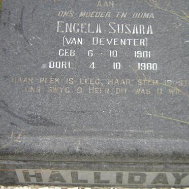 HALLIDAY Engela Susara nee VAN DEVENTER 1901-1980