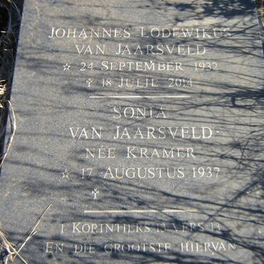 JAARSVELD Johannes Lodewikus, van 1932-2014 &amp; Sonia KRAMER 1937-