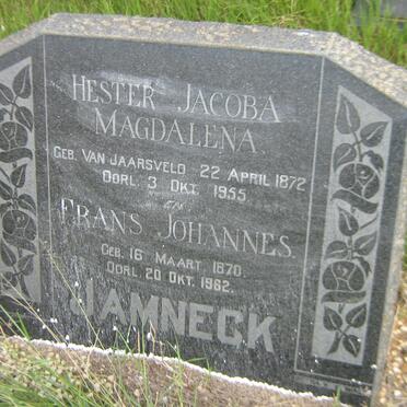 JAMNECK Frans Johannes 1870-1962 &amp; Hester Jacoba Magdalena VAN JAARSVELD 1872-1955