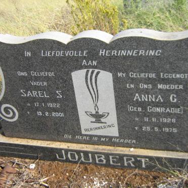 JOUBERT Sarel S. 1922-2001 &amp; Anna C. CONRADIE 1928-1975