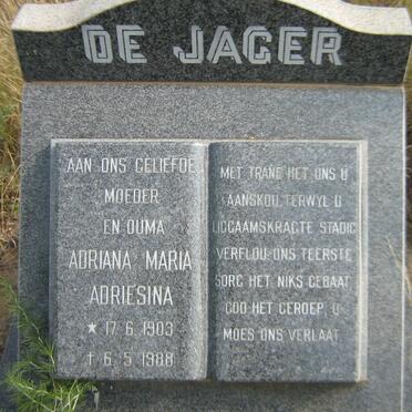 JAGER Adriana Maria Adriesina, de 1903-1988